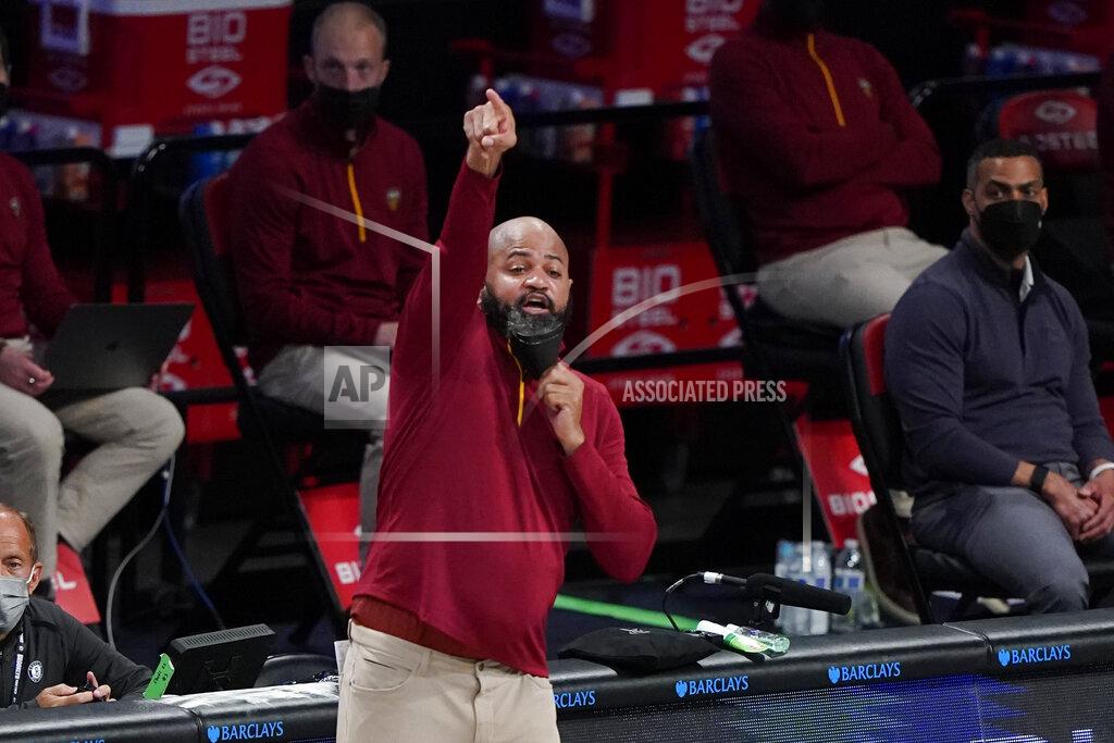 Frank Franklin Ii Cleveland Cavaliers' John-Blair Bickerstaff calls out to his team during the second half of an NBA basketball game against the Brooklyn Nets Sunday, May 16, 2021, in New York. (AP Photo/Frank Franklin II)