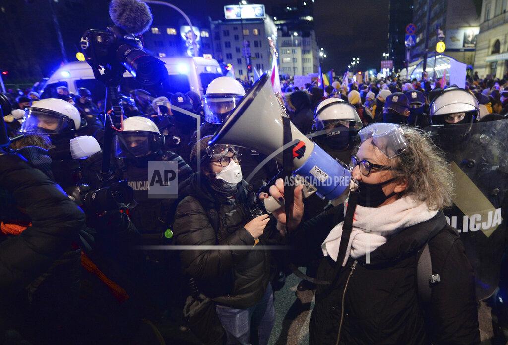 Czarek Sokolowski This file photo from Jan.28.2021 shows Marta Lempart, a key leader of the Polish Women's Strike, in Warsaw, Poland. Lempart has been charged with criminal felonies for her role in organizing mass protests during a pandemic. (AP Photo/Czarek Sokolowski/file)