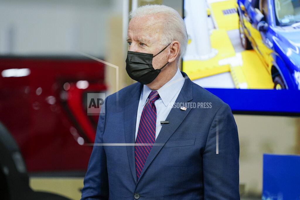 Evan Vucci President Joe Biden tours the Ford Rouge EV Center, Tuesday, May 18, 2021, in Dearborn, Mich. (AP Photo/Evan Vucci)