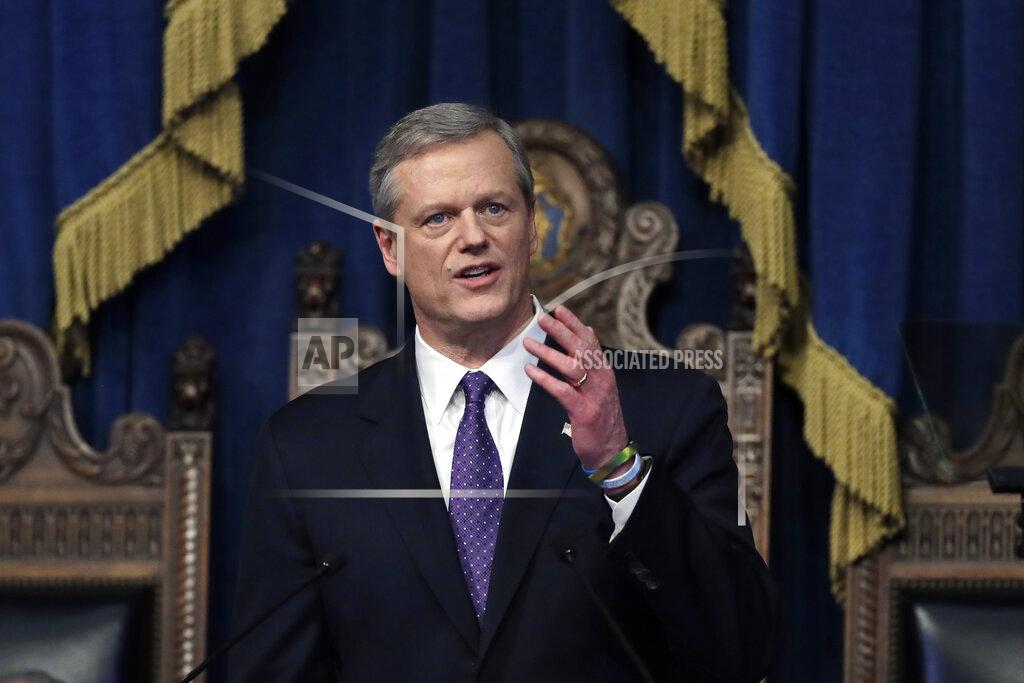 Steven Senne FILE - In this Tuesday, Jan. 21, 2020 file photo, Massachusetts Gov. Charlie Baker delivers his state of the state address in the House Chamber at the Statehouse in Boston. While governors across the country are ending all or most of their coronavirus restrictions, many of them are keeping their pandemic emergency orders in place. Those orders allow them to restrict public gatherings and businesses, mandate masks, sidestep normal purchasing rules, tap into federal money and deploy National Guard troops to administer vaccines. (AP Photo/Steven Senne, File)