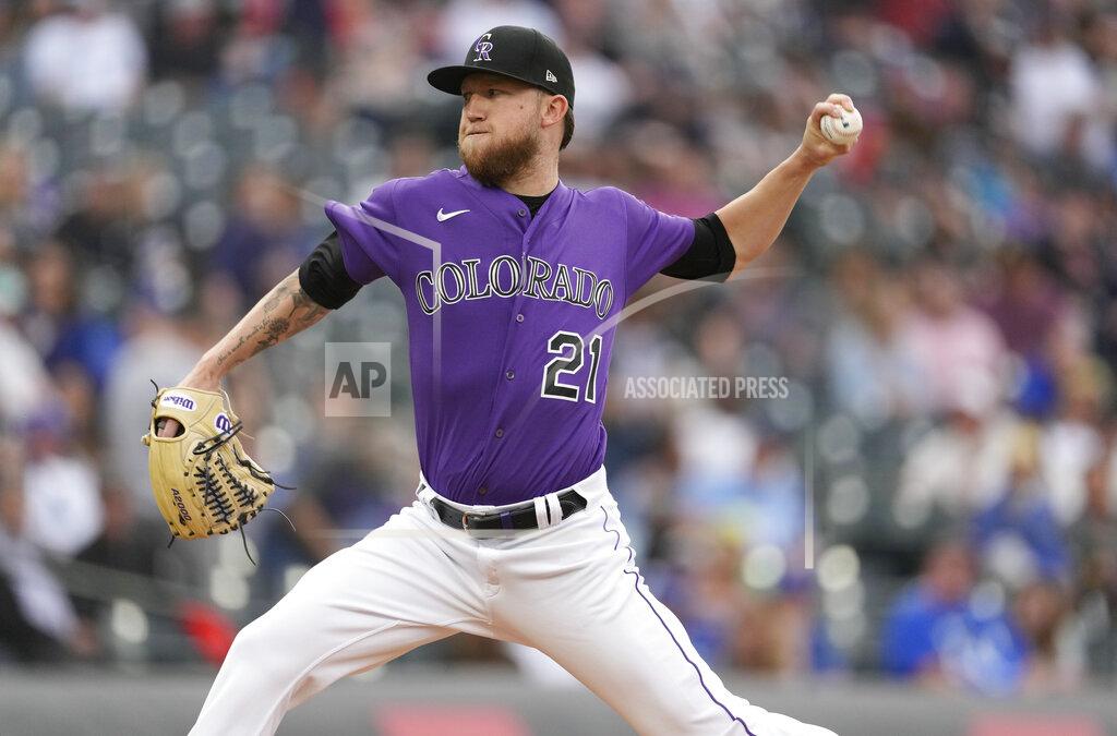 David Zalubowski Colorado Rockies starting pitcher Kyle Freeland works against the Kansas City Royals during the first inning of a baseball game Friday, May 13, 2022, in Denver.(AP Photo/David Zalubowski)