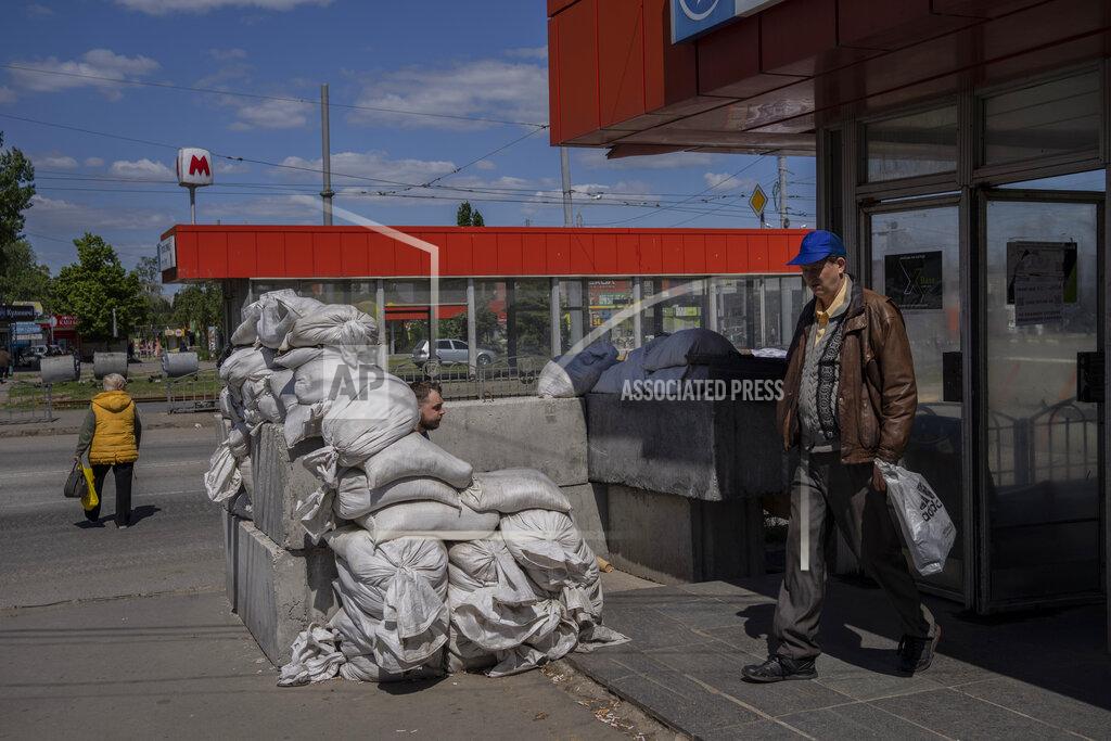 Bernat Armangue A man walks out of the subway in Kharkiv, eastern Ukraine, Tuesday, May 24, 2022. Kharkiv subway resumed service on Tuesday morning after it was closed for more than two months during Russian attempt to capture the city. (AP Photo/Bernat Armangue)