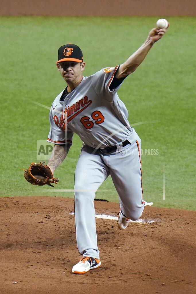 Chris O'meara Baltimore Orioles' Tommy Milone pitches to the Tampa Bay Rays during the first inning of a baseball game Tuesday, Aug. 25, 2020, in St. Petersburg, Fla. (AP Photo/Chris O'Meara)