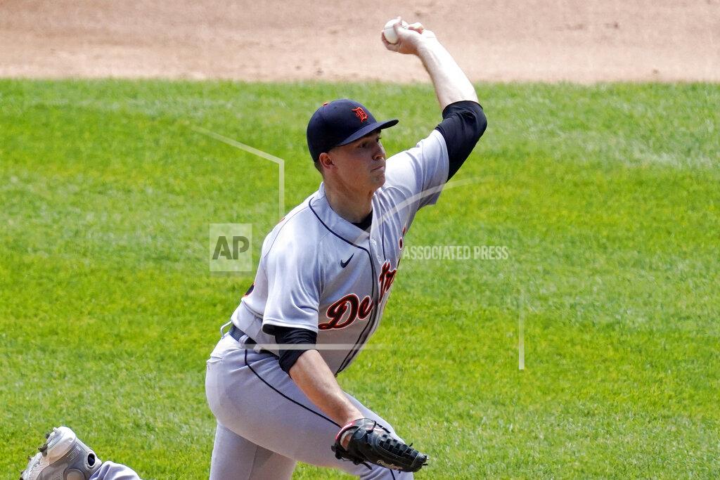 Nam Y. Huh Detroit Tigers starting pitcher Tarik Skubal throws against the Chicago White Sox during the first inning of a baseball game in Chicago, Saturday, June 5, 2021. (AP Photo/Nam Y. Huh)