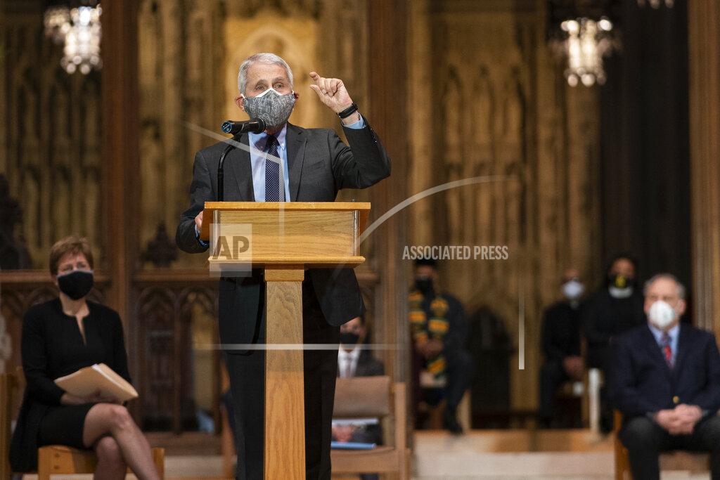 Manuel Balce Ceneta Dr. Anthony Fauci, director of the National Institute of Allergy and Infectious Diseases and chief medical adviser to the president, speaks to a group of interfaith clergy members and community leaders and officials at the Washington National Cathedral, to encourage faith communities to get the COVID vaccine, Tuesday, March 16, 2021 in Washington. (AP Photo/Manuel Balce Ceneta)