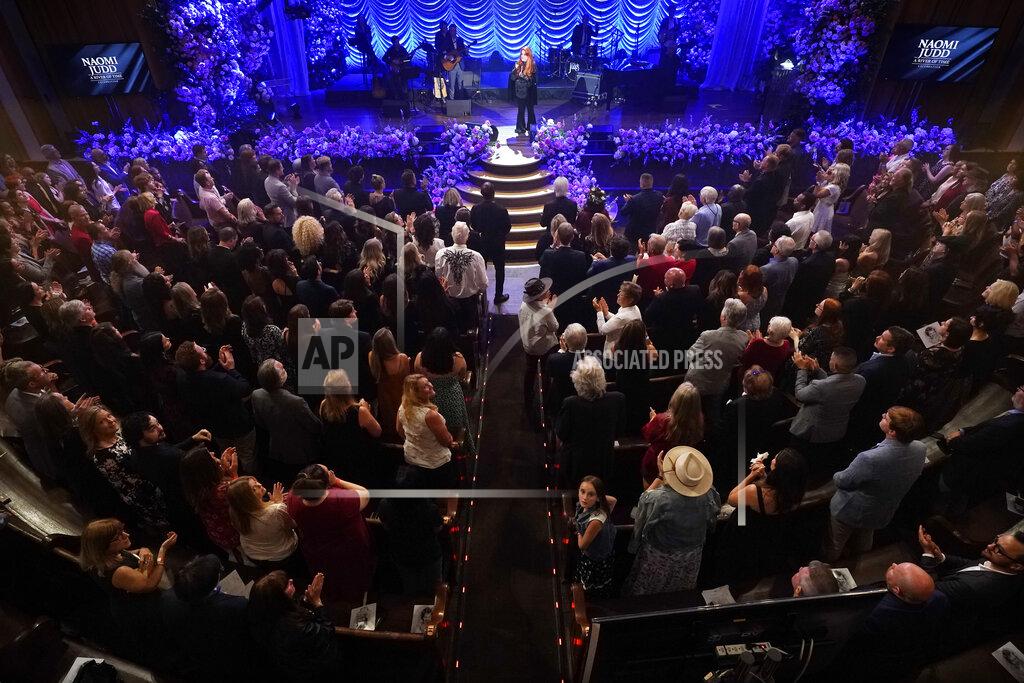 Mark Humphrey Wynonna Judd performs during a tribute to her mother, country music star Naomi Judd, in the Ryman Auditorium Sunday, May 15, 2022, in Nashville, Tenn. Naomi Judd died April 30. She was 76. (AP Photo/Mark Humphrey)