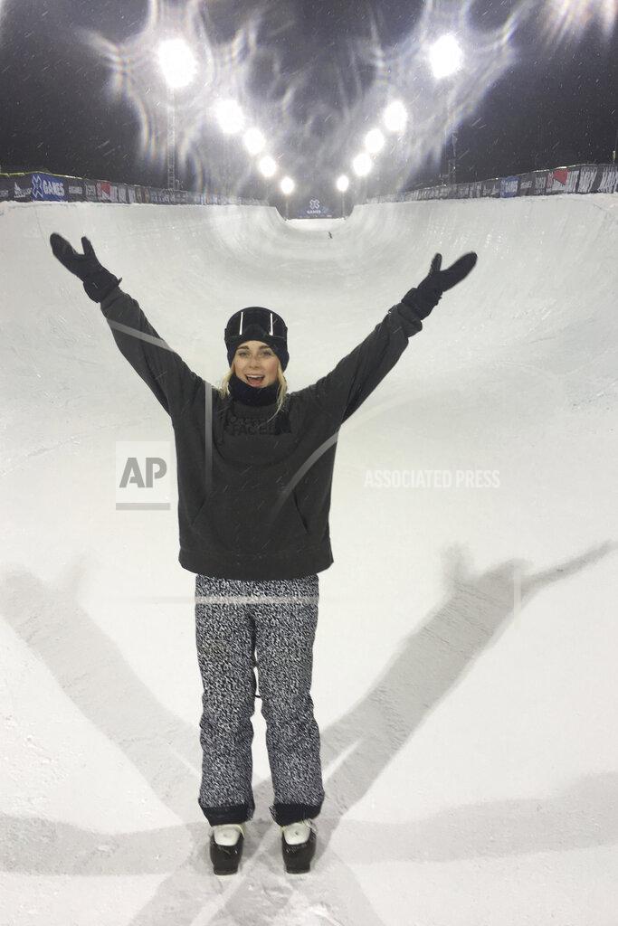 Freestyle skier Carly Margulies stands on the halfpipe at the X Games in Aspen, Colo., Jan. 24, 2017. Margulies is competing in Beijing a mere two months removed from her seventh knee surgery. (Marc Margulies via AP)
