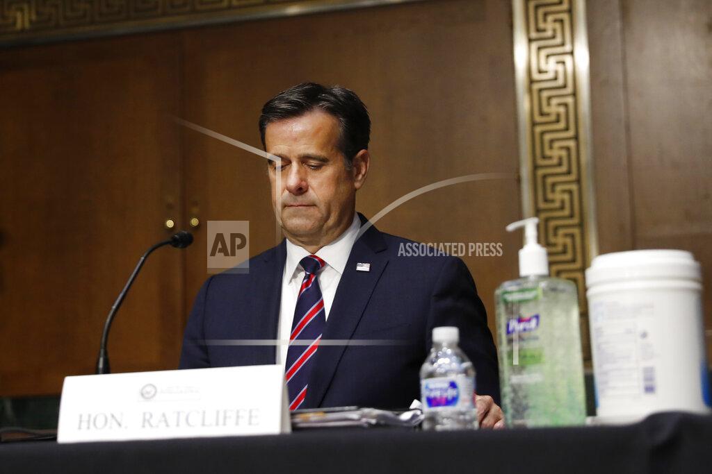 Rep. John Ratcliffe, R-Texas, arrives to a Senate Intelligence Committee nomination hearing on Capitol Hill in Washington, Tuesday, May. 5, 2020. The panel is considering Ratcliffe's nomination for director of national intelligence.
(AP Photo/Andrew Harnik, Pool)