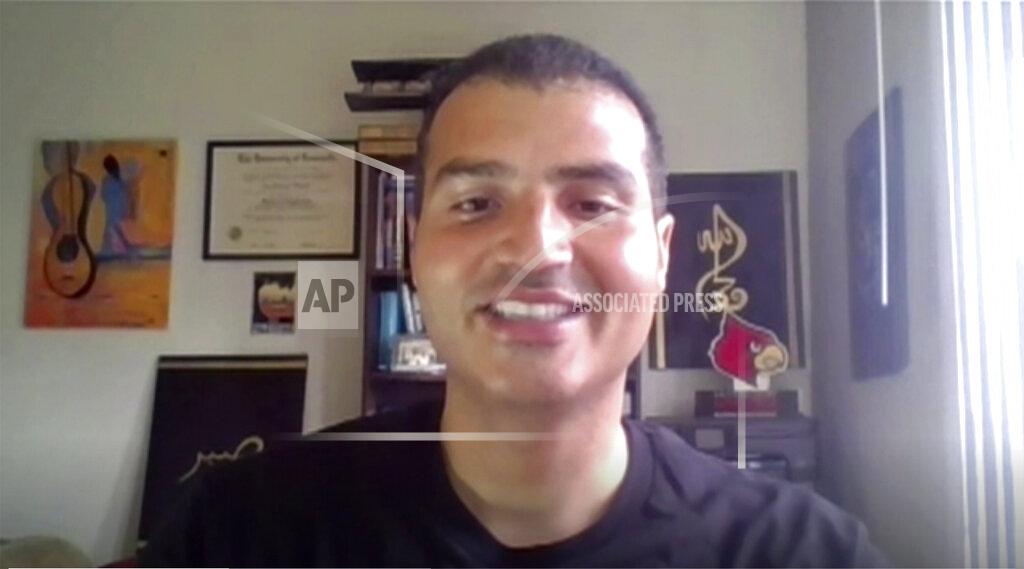 Uncredited This image provided by NASA shows Loay Elbasyouni, Palestinian engineer who is part of NASA's Ingenuity Mars Helicopter team on April 25, 2021. Elbasyouni has made an astonishing journey from the hardscrabble town of Beit Hanoun near the heavily-guarded Israeli frontier to the U.S. space agency's Jet Propulsion Laboratory in California, where he helped design the Ingenuity helicopter.(NASA via AP)