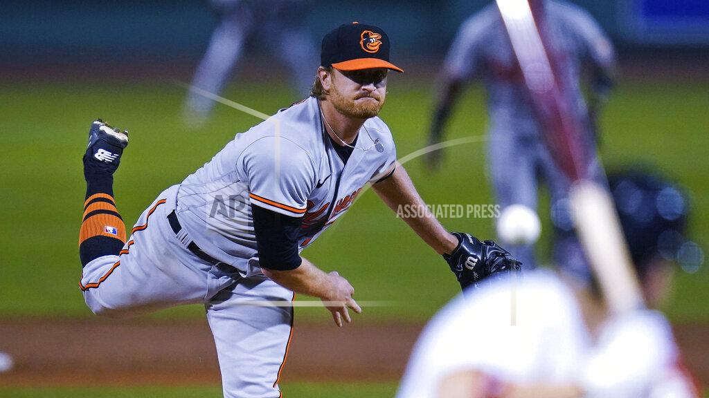 Charles Krupa Baltimore Orioles starting pitcher Alex Cobb watches a delivery during the second inning of the team's baseball game against the Boston Red Sox at Fenway Park in Boston, Thursday, Sept. 24, 2020. (AP Photo/Charles Krupa)