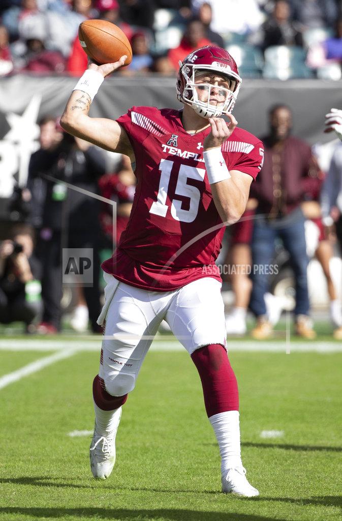 Chris Szagola Temple's quarterback Anthony Russo (15) throws a pass during the second half of an NCAA college football against Cincinnati, Saturday, Oct. 20, 2018, in Philadelphia. Temple won 24-17 in overtime. (AP Photo/Chris Szagola)