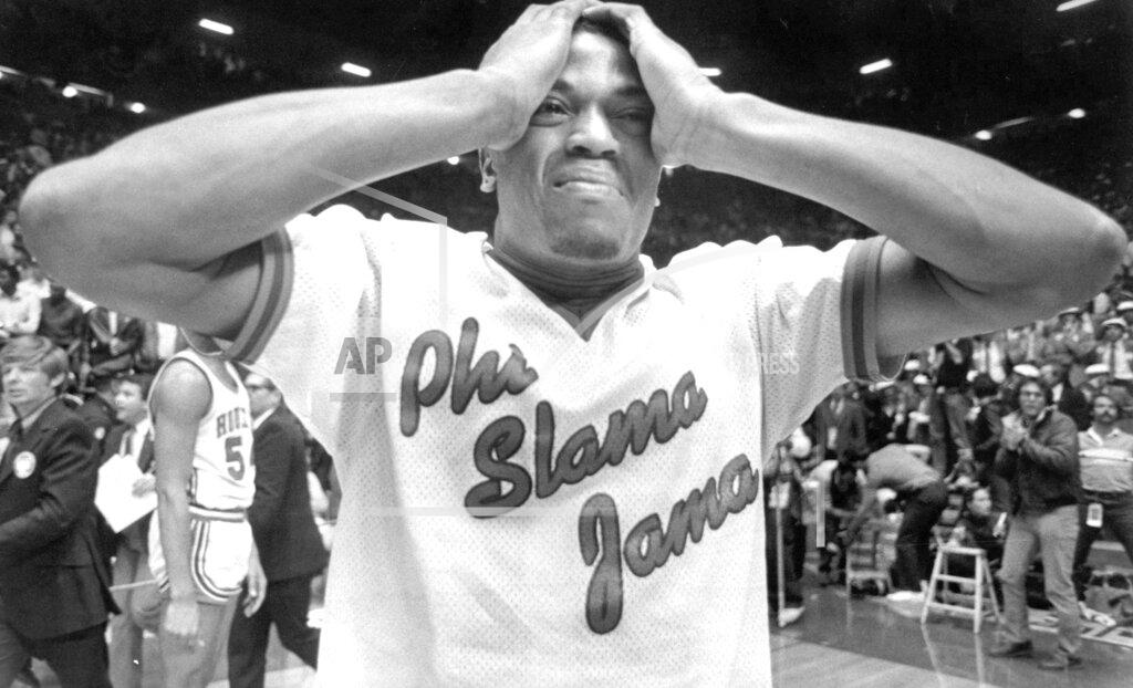 Larry Reese FILE - In this April 4, 1983, file photo, Houston's Renaldo Thomas holds his head after losing 54-52 to North Carolina State in the championship game of the NCAA college basketball championship game in Albuquerque, N.M. (Larry Reese/Houston Chronicle via AP, File)