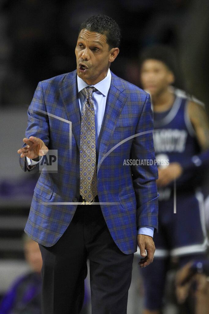 Orlin Wagner Monmouth coach King Rice talks to some of his players during the first half of an NCAA college basketball game against Kansas State in Manhattan, Kan., Wednesday, Nov. 13, 2019. (AP Photo/Orlin Wagner)