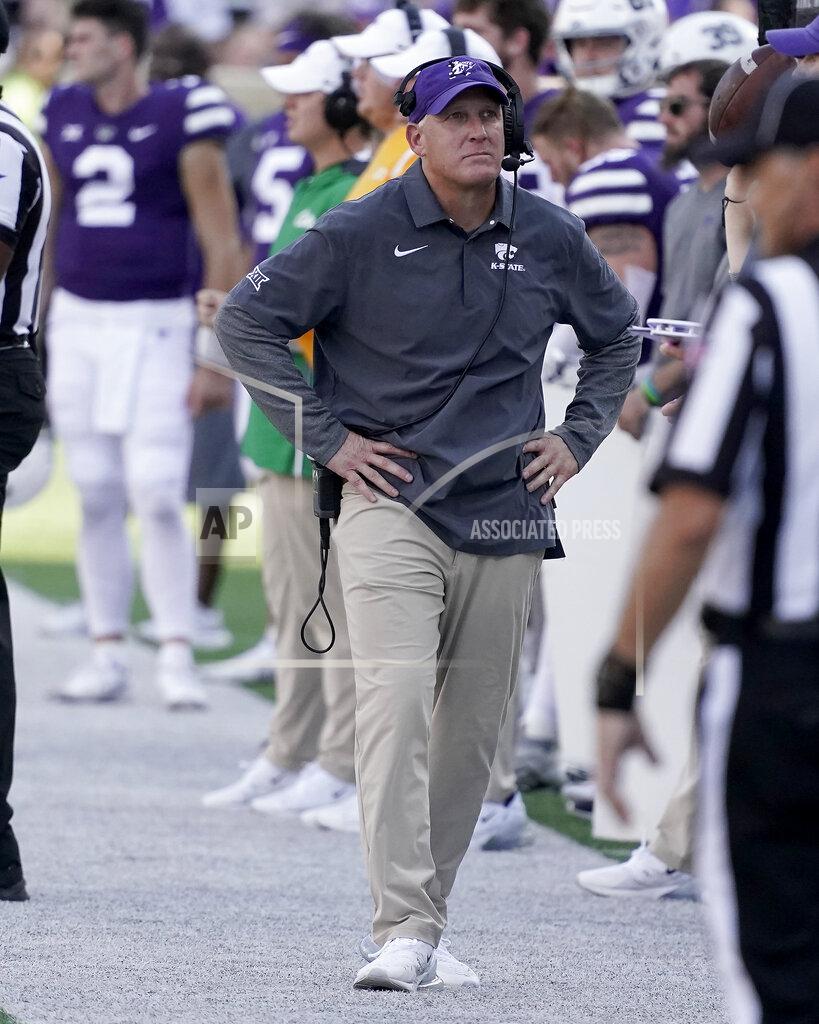 Charlie Riedel Kansas State head coach Chris Klieman watches during the second half of an NCAA college football game against Tulane Saturday, Sept. 17, 2022, in Manhattan, Kan. Tulane won 17-10. (AP Photo/Charlie Riedel)