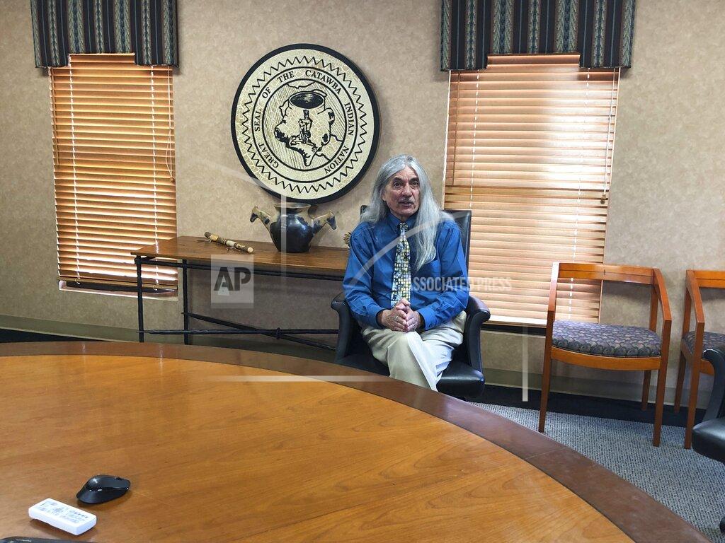 Jeffrey Collins FILE - In this April 26, 2019 file photo, Catawba Indian Nation Chief Bill Harris talks about how his South Carolina-based tribe is trying to get permission to build a casino in North Carolina but is getting heavy opposition from the Eastern Band of Cherokee Indians, during an interview at the Catawba’s reservation near Rock Hill, S.C. A federal judge on Friday rejected a legal challenge from the Eastern Band trying to stop the planned Catawba casino near Kings Mountain, North Carolina. (AP Photo/Jeffrey Collins, File)