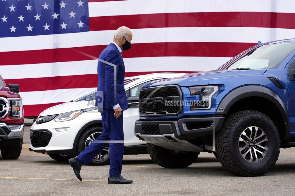 Patrick Semansky FILE - In this Sept. 9, 2020, file photo Democratic presidential candidate former Vice President Joe Biden leaves after speaking during a campaign event on manufacturing and buying American-made products at UAW Region 1 headquarters in Warren, Mich. (AP Photo/Patrick Semansky, File)