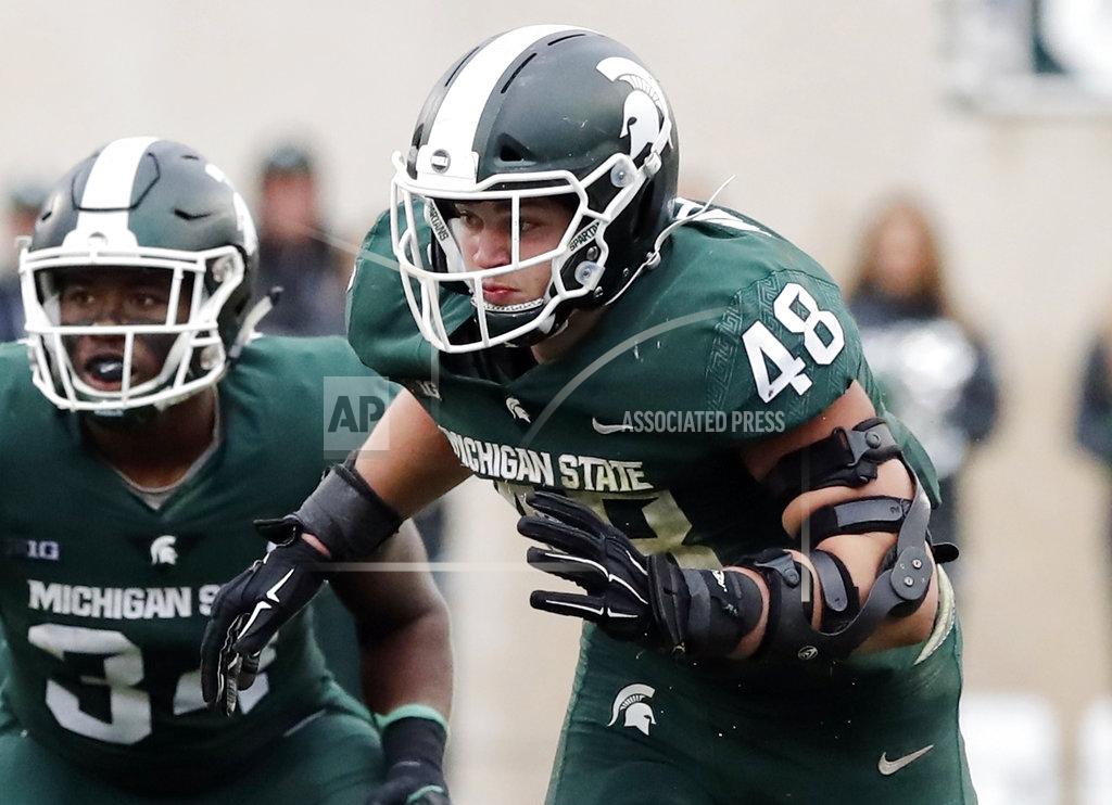 Carlos Osorio FILE - In this Oct. 20, 2018, file photo, Michigan State defensive end Kenny Willekes rushes the line during the second half of an NCAA college football game against Michigan in East Lansing, Mich. Ohio State visits Michigan State needing a win to stay on track for a Big Ten East showdown with Michigan in two weeks. (AP Photo/Carlos Osorio, File)