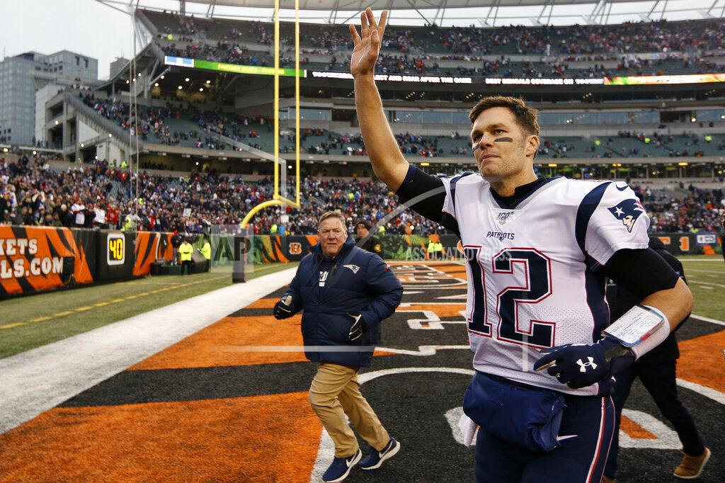 Frank Victores FILE - In this Dec. 15, 2019, file photo, New England Patriots quarterback Tom Brady (12) waves to the crowd after an NFL football game against the Cincinnati Bengals in Cincinnati. Tom Brady is an NFL free agent for the first time in his career. The 42-year-old quarterback with six Super Bowl rings said Tuesday morning, March 17, 2020, that he is leaving the New England Patriots. (AP Photo/Frank Victores, File)