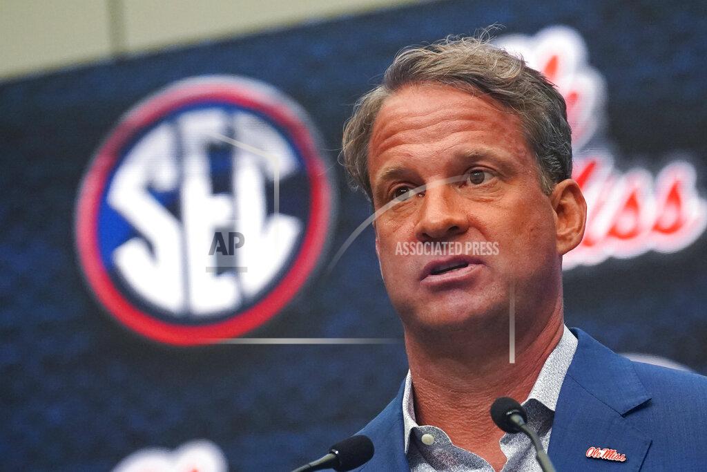 John Bazemore Mississippi head coach Lane Kiffin speaks during NCAA college football Southeastern Conference Media Days, Monday, July 18, 2022, in Atlanta. (AP Photo/John Bazemore)