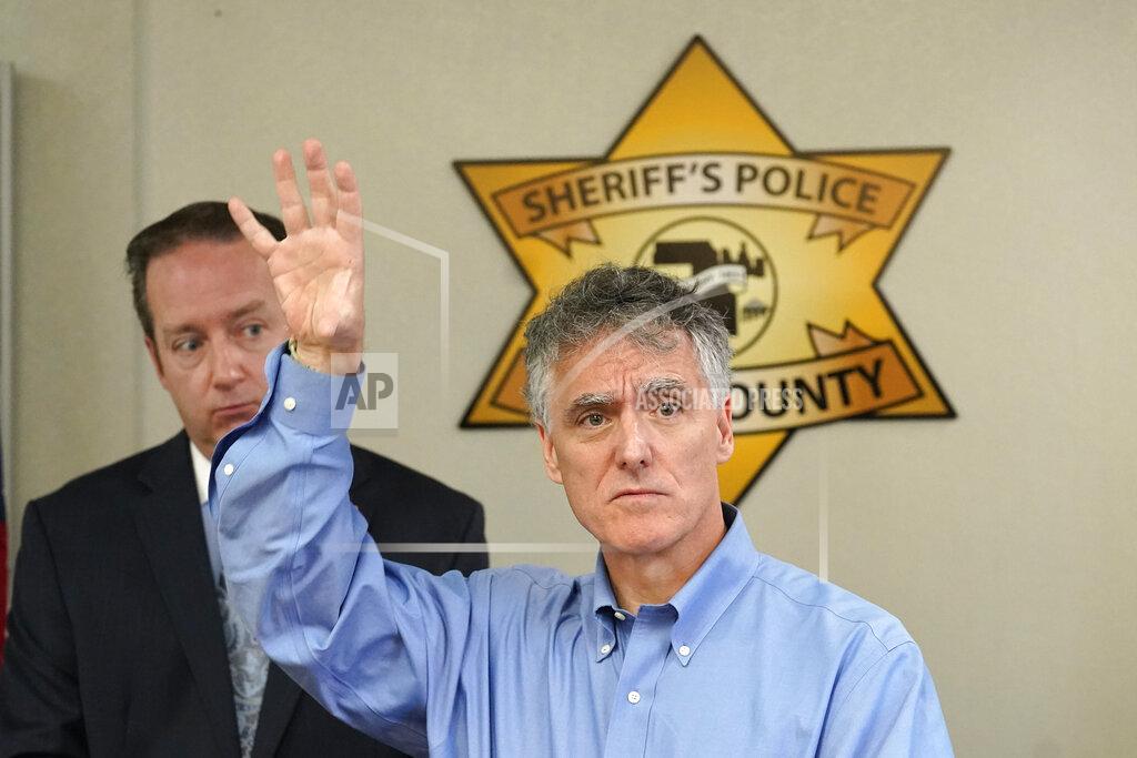 Charles Rex Arbogast Cook County Sheriff Tom Dart, foreground, responds to a question, accompanied by Sheriff's Detective Lt. Jason Moran, after Dart announced the identity of "Gacy Victim 5" as North Carolina native Francis Wayne Alexander during a news conference Monday, Oct. 25, 2021, in Maywood, Ill. Alexander's body was among 26 discovered by police in the crawl space of John Wayne Gacy's home more than 40 years ago, with three more found outside the house and four others found in waterways that Gacy admitted killing. Police were able to identify 25 of the victims but the final eight, Alexander among them, were buried without having ever been identified. (AP Photo/Charles Rex Arbogast)
