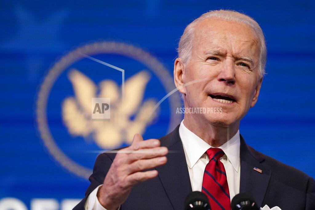 Matt Slocum President-elect Joe Biden speaks during an event at The Queen theater, Friday, Jan. 15, 2021, in Wilmington, Del. (AP Photo/Matt Slocum)