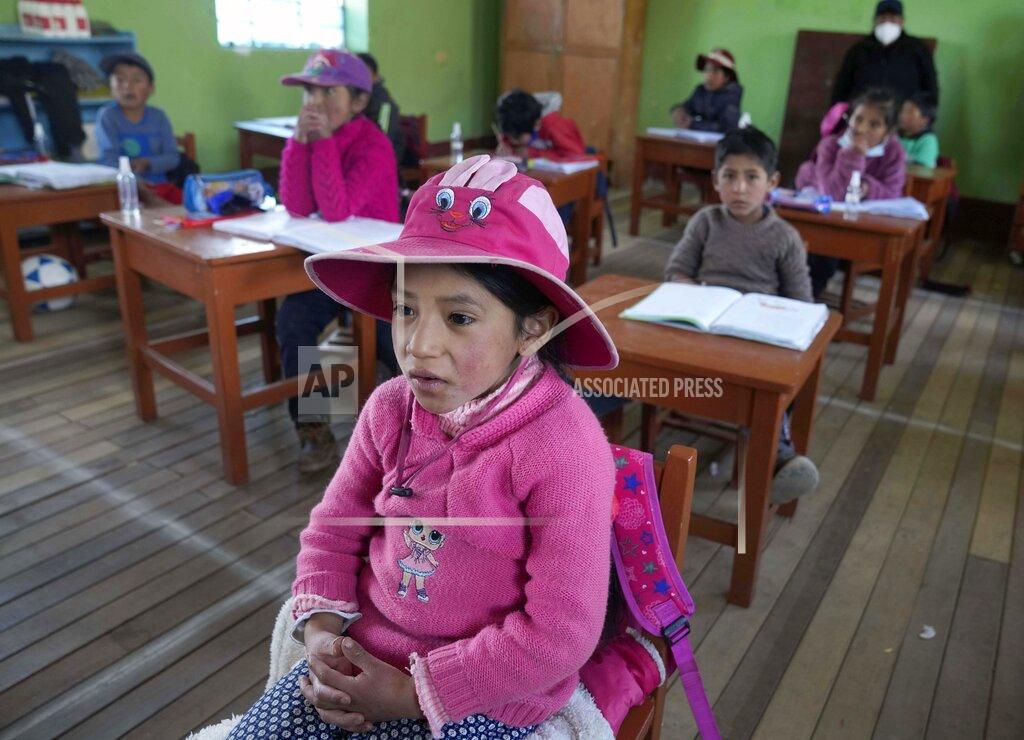Martin Mejia Students attend Quechua Indigenous language class at a public primary school in Licapa, Peru, Wednesday, Sept. 1, 2021. The school began to teach Quechua for the first time in April, when bilingual teacher Alicia Cisneros was transferred to the village. (AP Photo/Martin Mejia)