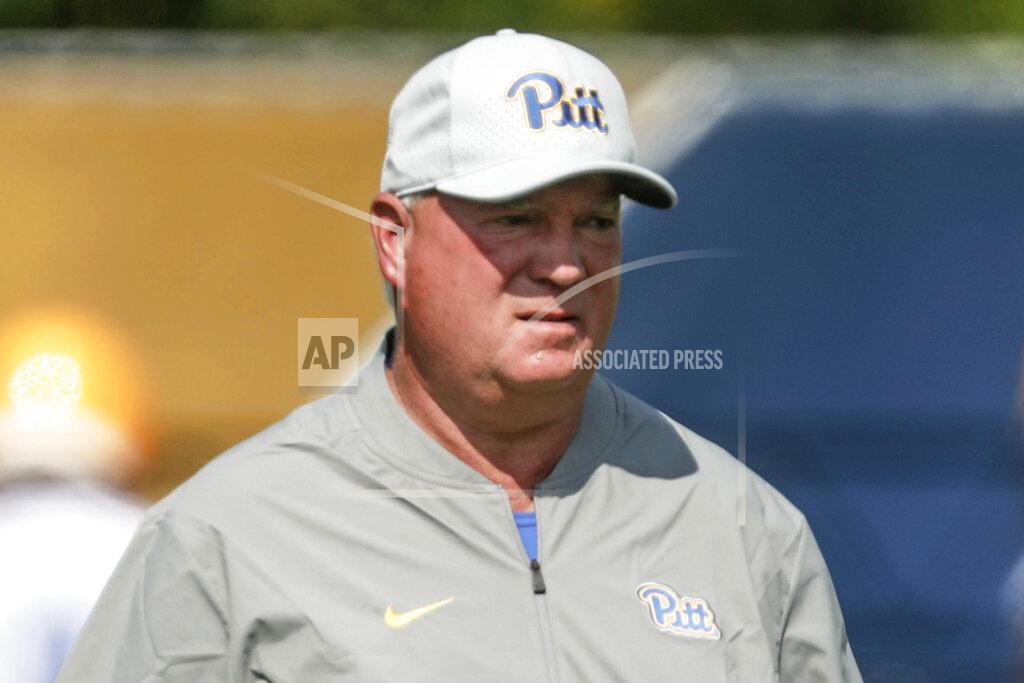 Keith Srakocic FILE - This Aug. 2, 2019, file photo shows new offensive coordinator Mark Whipple during an NCAA football practice in Pittsburgh. A preseason poll has projected Pitt to finish 4th in their ACC Coastal Division after being the division champion last season. (AP Photo/Keith Srakocic, File)