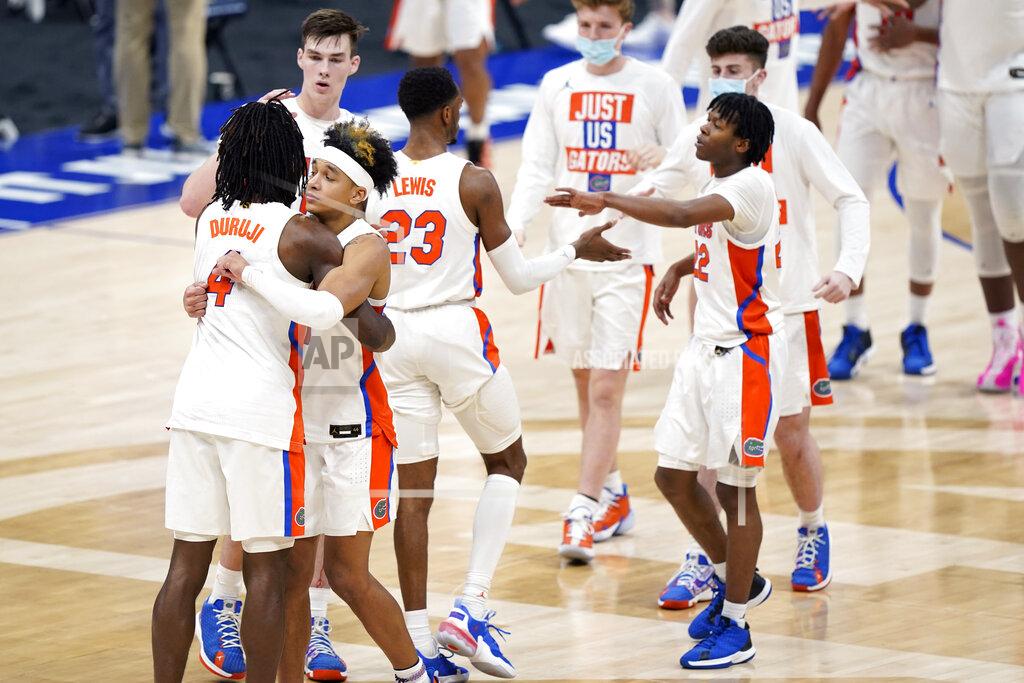 Mark Humphrey in the second half of an NCAA college basketball game in the Southeastern Conference Tournament Thursday, March 11, 2021, in Nashville, Tenn. (AP Photo/Mark Humphrey)