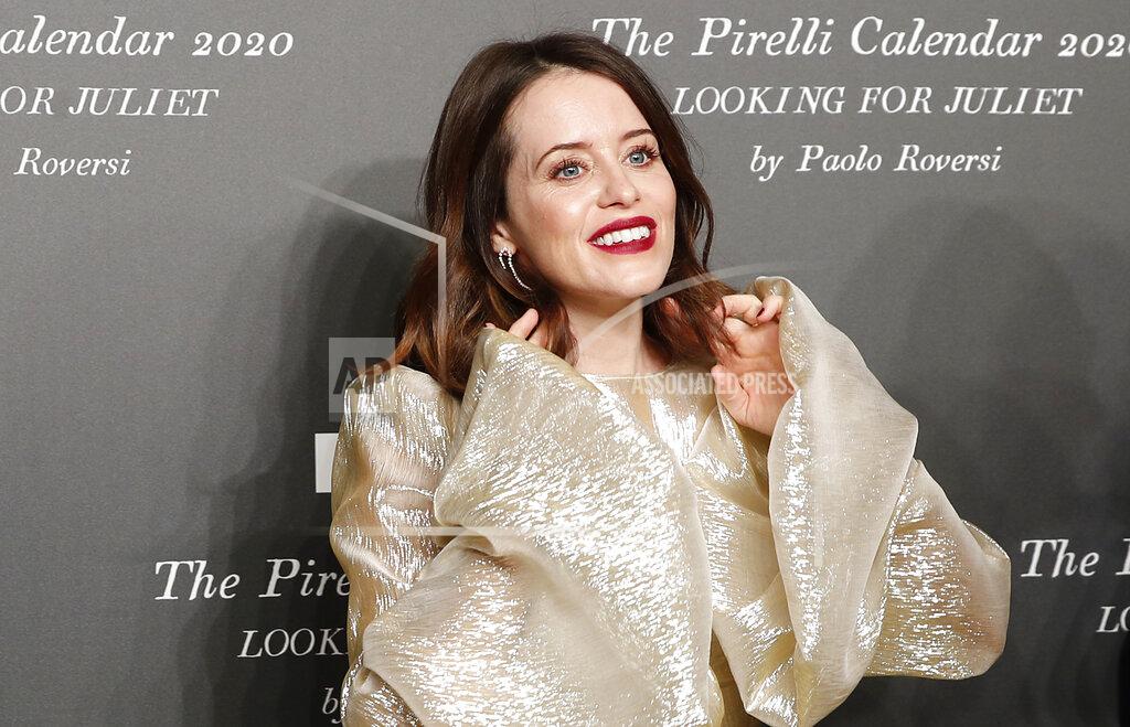 British actress Claire Foy poses for photographers at the 2020 Pirelli Calendar event in Verona, Italy, Tuesday, Dec. 3, 2019. (AP Photo/Antonio Calanni)