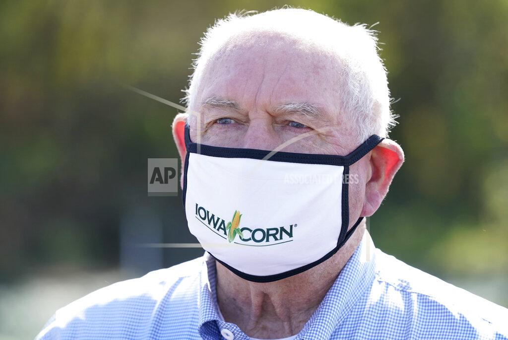 Charlie Neibergall Agriculture Secretary Sonny Perdue tours a CREP wetland structure on the Heath Stolee farm, Thursday, Sept. 3, 2020, in Radcliffe, Iowa. (AP Photo/Charlie Neibergall)