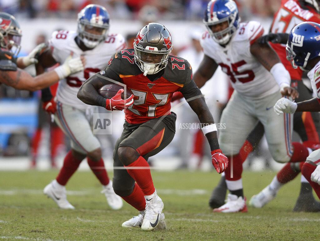 Jason Behnken Tampa Bay Buccaneers running back Ronald Jones (27) runs against the New York Giants during the second half of an NFL football game Sunday, Sept. 22, 2019, in Tampa, Fla. (AP Photo/Jason Behnken)