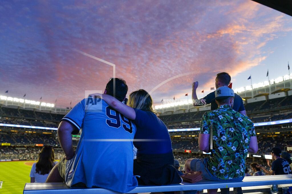 Frank Franklin Ii Fans watch during the fifth inning of the second game of a baseball doubleheader between the New York Yankees and the Toronto Blue Jays Thursday, May 27, 2021, in New York. (AP Photo/Frank Franklin II)