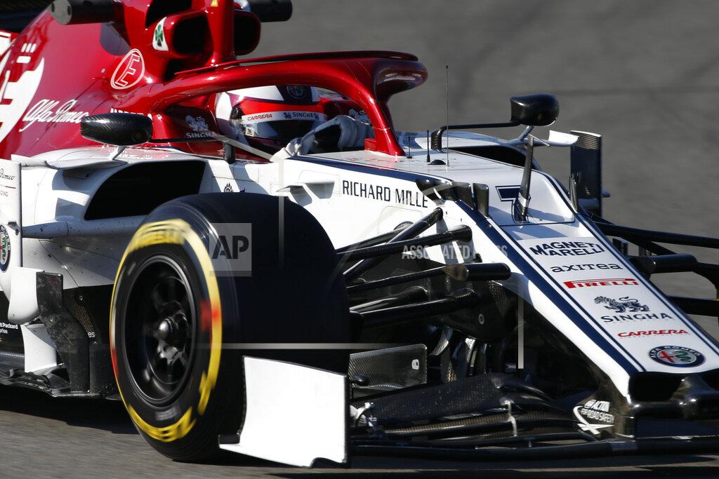 Joan Monfort Alfa Romeo driver Kimi Raikkonen of Finland takes a curve during a Formula One pre-season testing session at the Barcelona Catalunya racetrack in Montmelo, outside Barcelona, Spain, Wednesday, Feb. 27, 2019. (AP Photo/Joan Monfort)