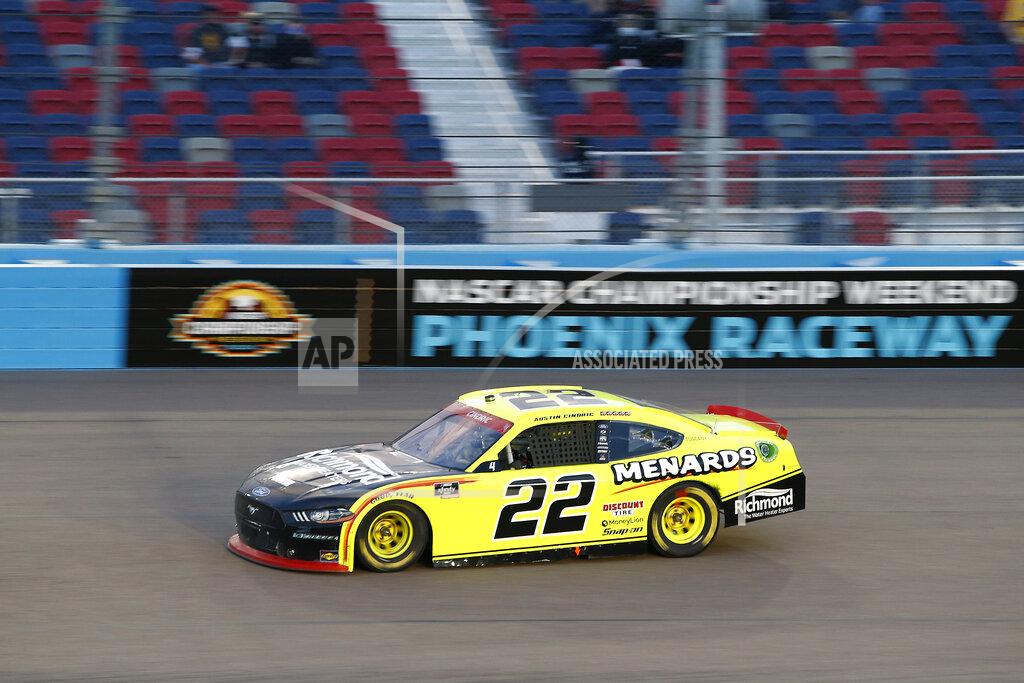 Ralph Freso Austin Cindric races through Turn 4 during the NASCAR Xfinity Series auto race at Phoenix Raceway, Saturday, Nov. 7, 2020, in Avondale, Ariz. (AP Photo/Ralph Freso)