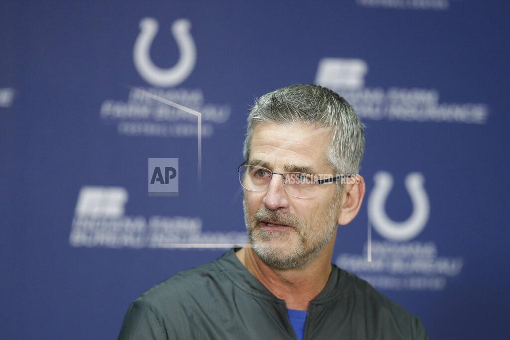 Darron Cummings Indianapolis Colts head coach Frank Reich speaks during a news conference at the team's NFL football training facility, Monday, Aug. 26, 2019, in Indianapolis. (AP Photo/Darron Cummings)