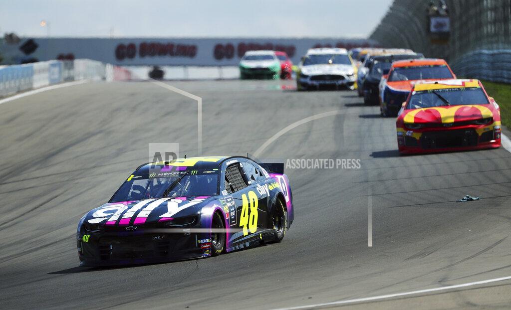 John Munson Jimmie Johnson heads into Turn 1 during a NASCAR Cup Series auto race at Watkins Glen International, Sunday, Aug. 4, 2019, in Watkins Glen, N.Y. (AP Photo/John Munson)