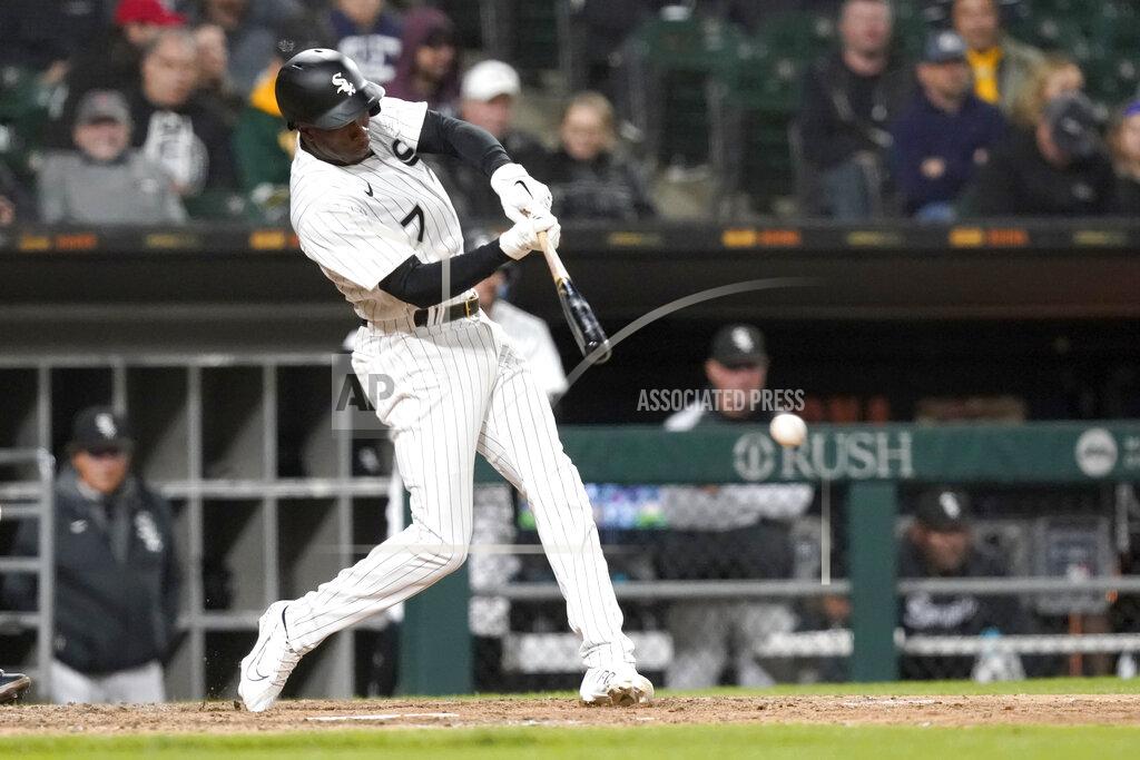 Charles Rex Arbogast Chicago White Sox's Tim Anderson hits an RBI single off Boston Red Sox starting pitcher Nick Pivetta during the fifth inning of a baseball game Tuesday, May 24, 2022, in Chicago. (AP Photo/Charles Rex Arbogast)