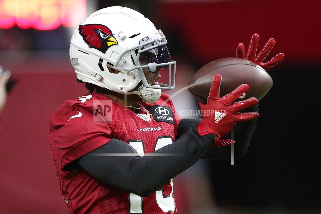 Matt York Arizona Cardinals' Christian Kirk (13) runs drills during the teams' NFL football training camp, Thursday, July 25, 2019, in Glendale, Ariz. (AP Photo/Matt York)