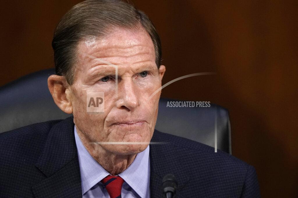 J. Scott Applewhite Sen. Richard Blumenthal, D-Conn., listens as the Senate Judiciary Committee hears from legal experts on the final day of the confirmation hearing for Supreme Court nominee Amy Coney Barrett, on Capitol Hill in Washington, Thursday, Oct. 15, 2020. (AP Photo/J. Scott Applewhite)