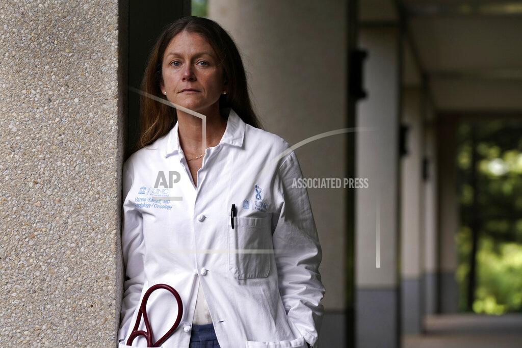 Gerry Broome Dr. Hanna Sanoff poses for a portrait at UNC Hospitals in Chapel Hill, N.C., Tuesday, Sept. 15, 2020. Grief is an inescapable part of the job for cancer doctors. “I have not yet figured out how to help guide patients’ struggles with cancer, leading them toward a death with dignity and finding personal reward in our relationship, when I cannot see them (or) hug them” she says. (AP Photo/Gerry Broome)