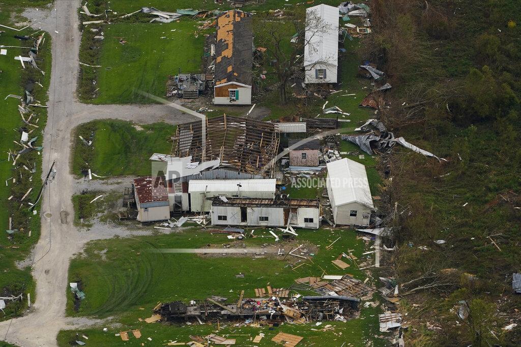 Matt Slocum In this aerial photo, the remains of destroyed homes are seen in the aftermath of Hurricane Ida, Monday, Sept. 6, 2021, in Lafitte, La. (AP Photo/Matt Slocum)
