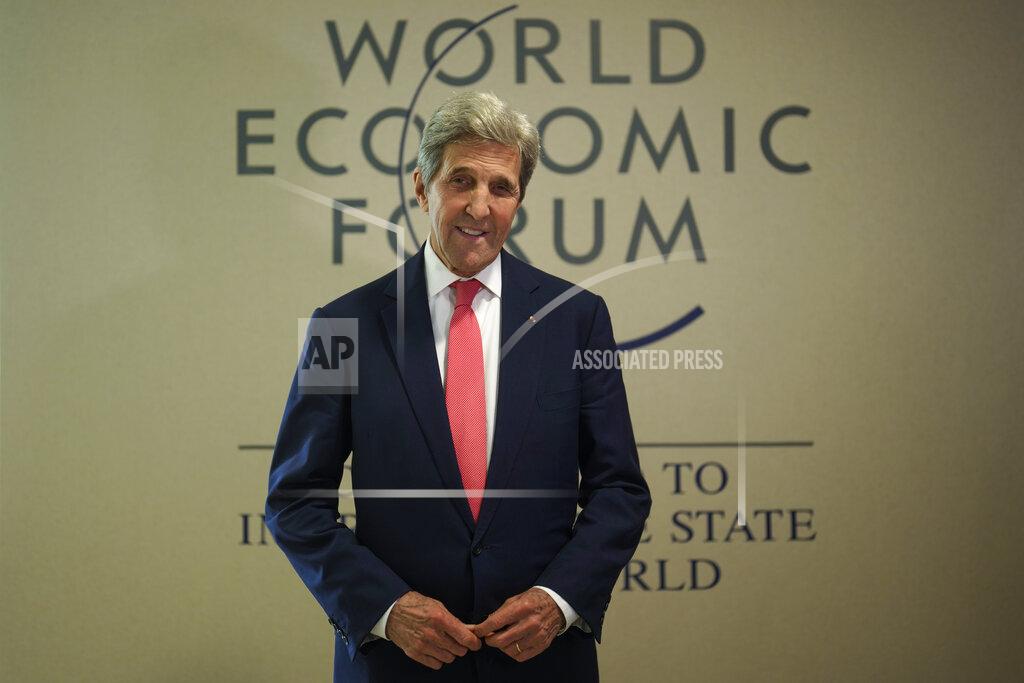 Markus Schreiber John Kerry, United States Special Presidential Envoy for Climate pose for a portrait after an interview with The Associated Press during the World Economic Forum in Davos, Switzerland, Tuesday, May 24, 2022. The annual meeting of the World Economic Forum is taking place in Davos from May 22 until May 26, 2022. (AP Photo/Markus Schreiber)