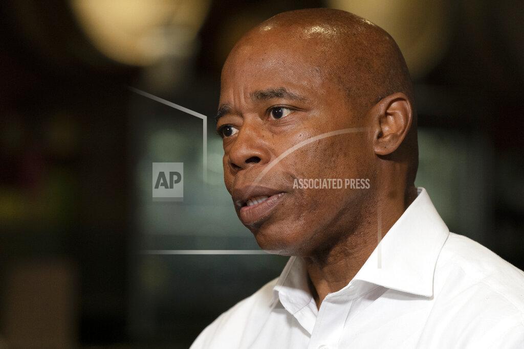Mark Lennihan Eric Adams, the Democratic candidate for New York mayor, speaks during an interview at a Brooklyn diner, Wednesday, Aug. 4, 2021, in New York. (AP Photo/Mark Lennihan)