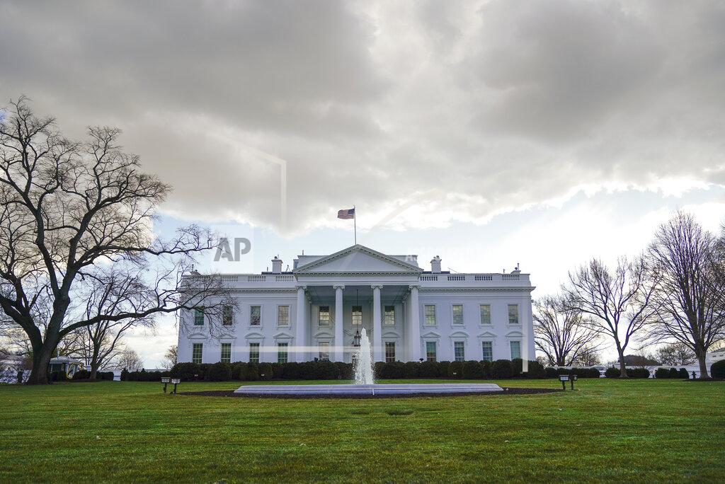 Clouds form over the White House in Washington, Monday, Jan. 18, 2021. (AP Photo/Pablo Martinez Monsivais)