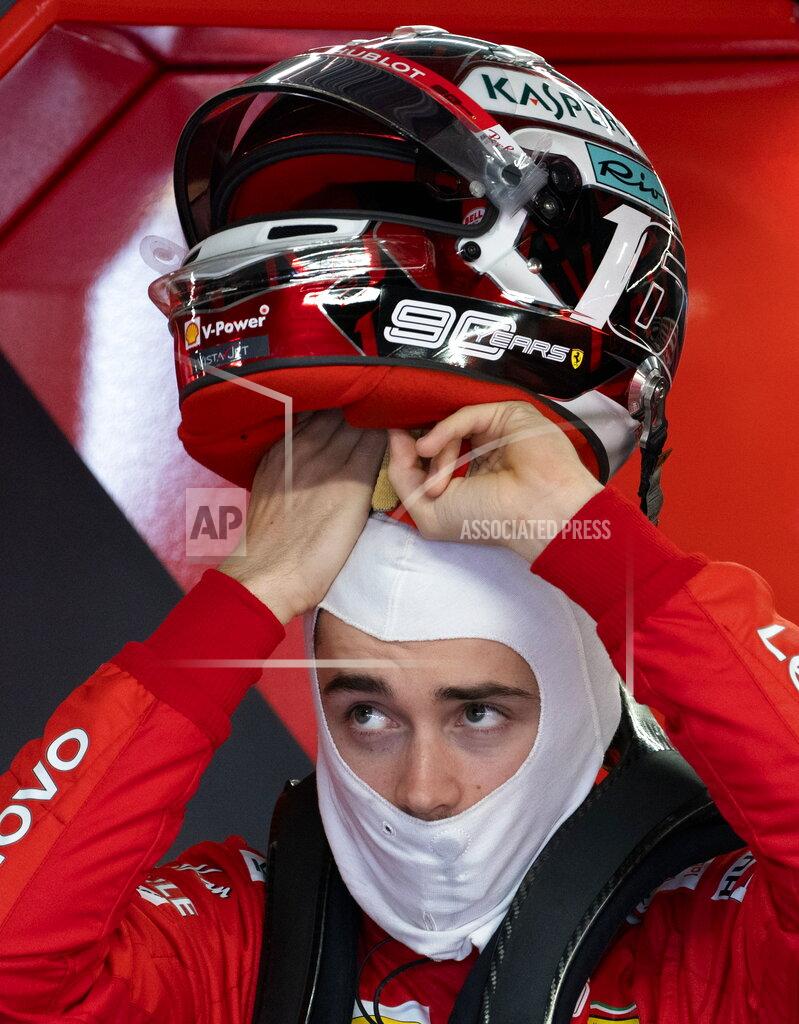 Paul Chiasson Ferrari driver Charles Leclerc of Monaco gets ready to hit the track during the third practice session at the Formula One Canadian Grand Prix auto race in Montreal, Saturday, June 8, 2019. (Paul Chiasson/The Canadian Press via AP)