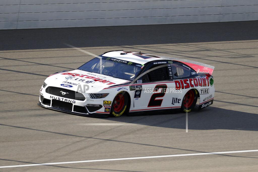 Paul Sancya Brad Keselowski qualifies for a NASCAR Cup Series auto race at Michigan International Speedway in Brooklyn, Mich., Friday, Aug. 9, 2019. Keselowski won the pole position. (AP Photo/Paul Sancya)