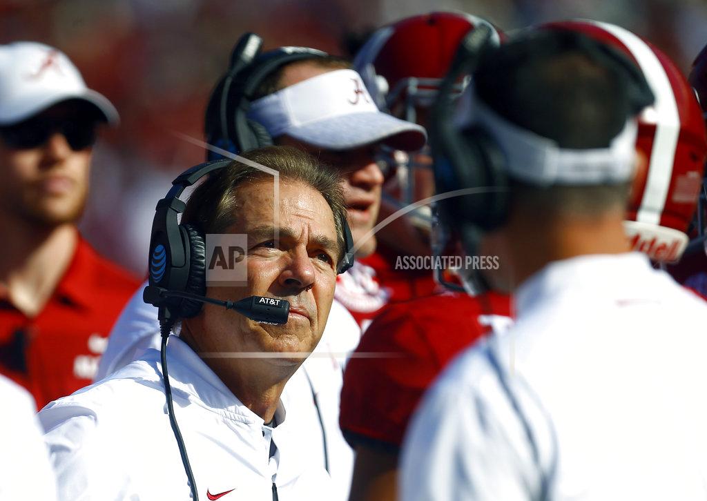 Butch Dill Alabama head coach Nick Saban watches the replay on a fumble review during the first half of an NCAA college football game against Citadel, Saturday, Nov. 17, 2018, in Tuscaloosa, Ala. (AP Photo/Butch Dill)