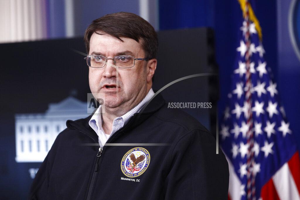 Patrick Semansky Veterans Affairs Secretary Robert Wilkie speaks during a coronavirus task force briefing at the White House, Sunday, April 5, 2020, in Washington. (AP Photo/Patrick Semansky)