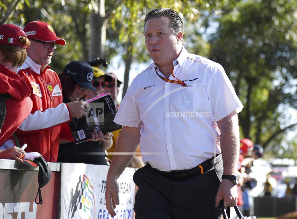 Andy Brownbill FILE - Zak Brown, CEO of McLaren, arrives at the track for the Australian Formula One Grand Prix in Melbourne, Thursday, March 12, 2020. McLaren returned to IndyCar competition with high hopes to re-establish itself in the United States and mold its entire racing operation into America's team. It took only two seasons in IndyCar — coupled with a strong turnaround in Formula One — for the brand to reinvent itself. (AP Photo/Andy Brownbill, File)