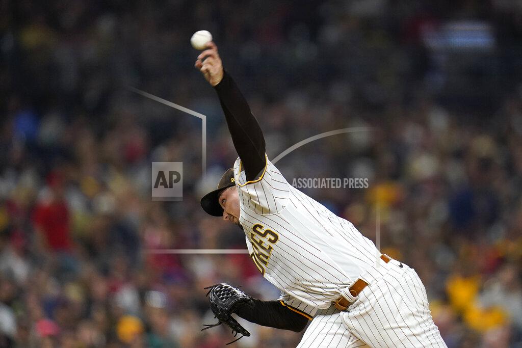 Gregory Bull San Diego Padres starting pitcher Blake Snell works against a Los Angeles Angels batter during the fifth inning of a baseball game Tuesday, Sept. 7, 2021, in San Diego. (AP Photo/Gregory Bull)